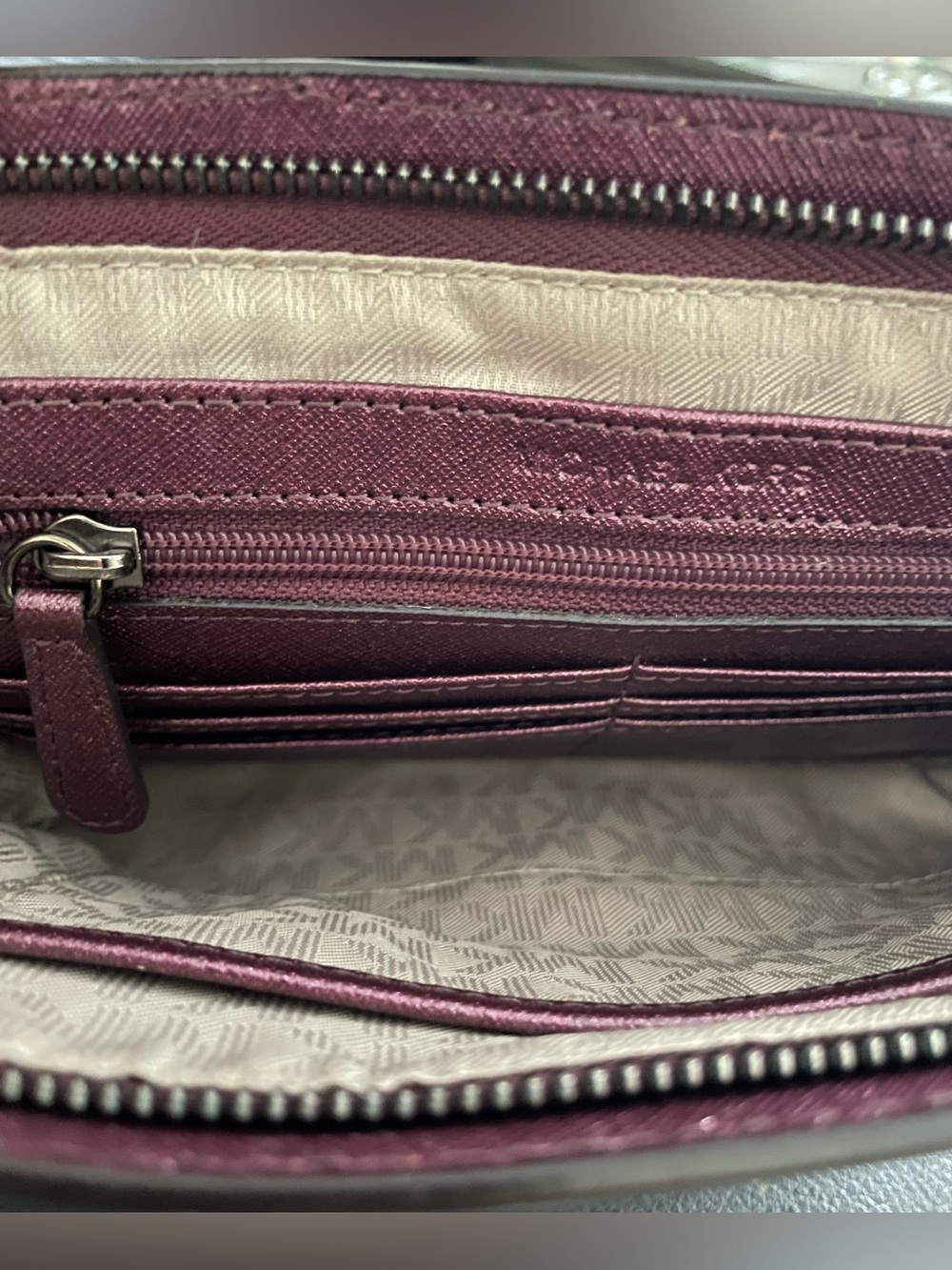 Michael Kors Plum Saffiano Crossbody with Gold Logo - Picture 3 of 5